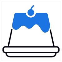 Pudding icon in blue color vector