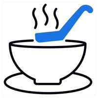 Soup icon in blue color vector