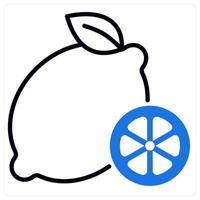 Lemon icon in blue color vector