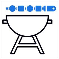 Barbecue icon in blue color vector