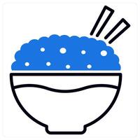 Rice icon in blue color vector
