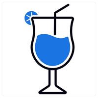 Mocktail icon in blue color vector