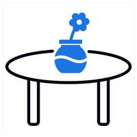 Table icon in blue color vector