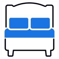 Bed icon in blue color vector