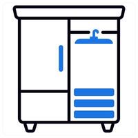 Wardrobe icon in blue color vector
