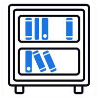 Bookshelf icon in blue color vector