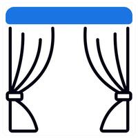 Curtains icon in blue color vector