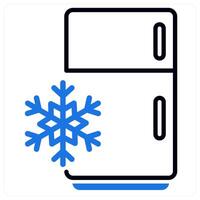 Refrigerator icon in blue color vector