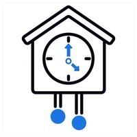Clock icon in blue color vector