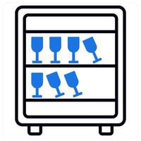 Bar Cabinet icon in blue color vector