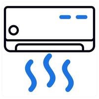 Air Conditioner icon in blue color vector