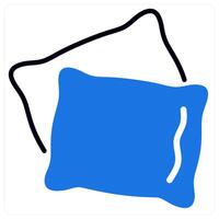 Pillow icon in blue color vector