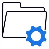 File Setting and configuration icon in blue color vector