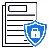 Document Protection icon in blue color vector