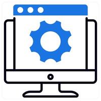 Web Setting icon in blue color vector