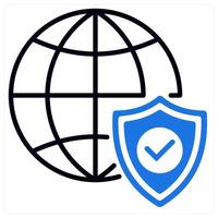 Global Compliance icon in blue color vector