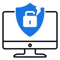 Security Breach icon in blue color vector