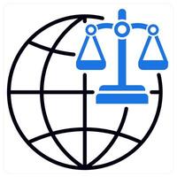 Universal Law icon in blue color vector
