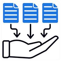 Collect Data icon in blue color vector