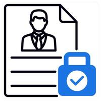 Personal Data icon in blue color vector