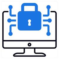 Data Encryption icon in blue color vector