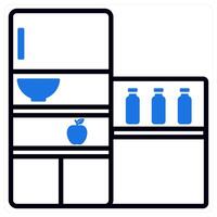 Refrigerator and cooling icon in blue color vector