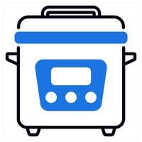 Electric Cooker icon in blue color vector