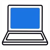 Laptop icon in blue color vector