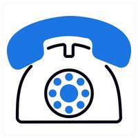 Telephone icon in blue color vector