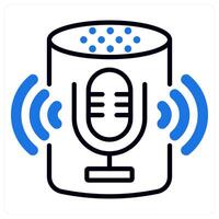 Voice Assistant icon in blue color vector
