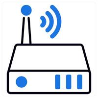 Router icon in blue color vector