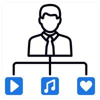 User Generated Content icon in blue color vector