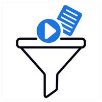 Content Filter icon in blue color vector