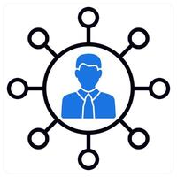 Influence icon in blue color vector