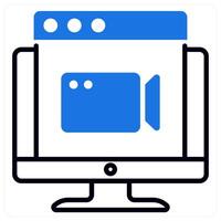 Website icon in blue color vector