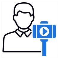 Vlogger icon in blue color vector