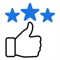 Review icon in blue color vector