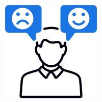 Emotion icon in blue color vector
