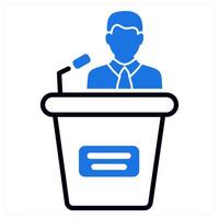 Speech icon in blue color vector
