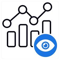 View Graph icon in blue color vector