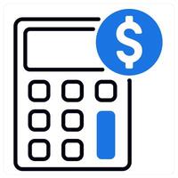 Calculator icon in blue color vector