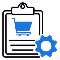 Order Process icon in blue color vector