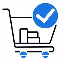 Purchase icon in blue color vector