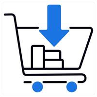 Cart icon in blue color vector