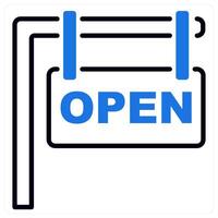 Open Board icon in blue color vector