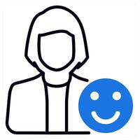 Happy Customer icon in blue color vector
