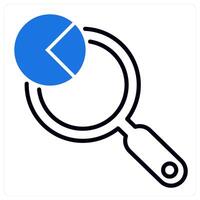 Research icon in blue color vector