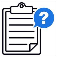 Questionnaire icon in blue color vector