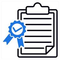 Quality Certificate icon in blue color vector