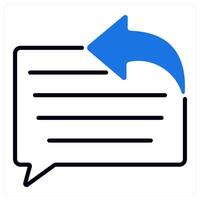 Response icon in blue color vector